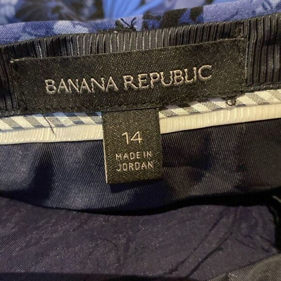 Banana Republic Avery Navy Blue Floral Print Pocket Ankle Pants 14 - Picture 7 of 8